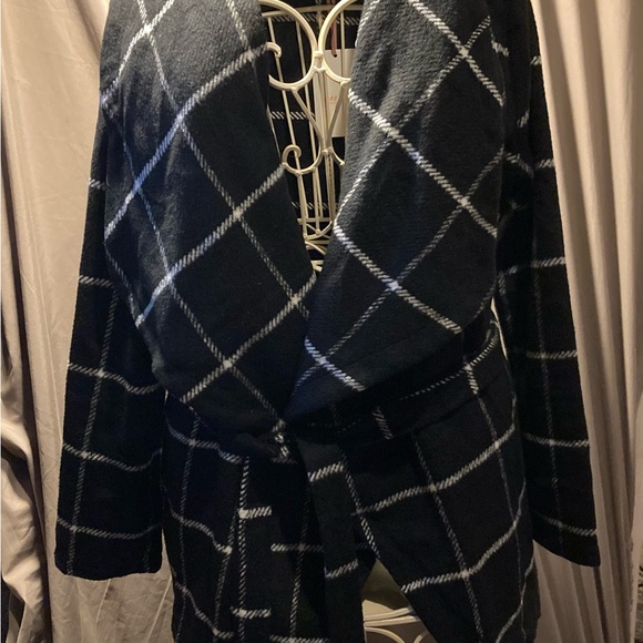 entro Jackets & Blazers - Entro Black and White Cape with Plaid Pattern